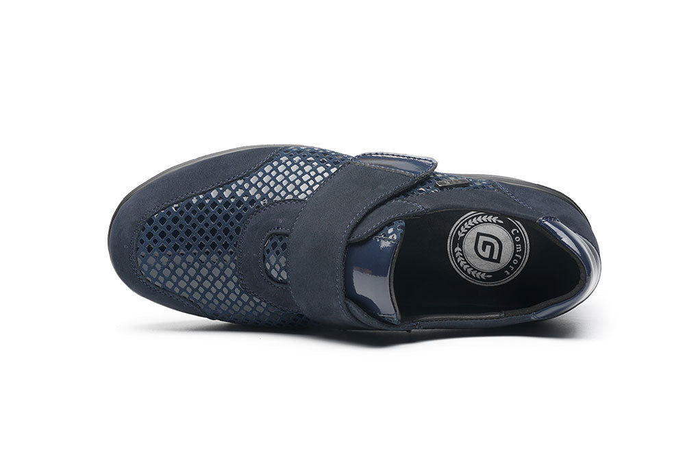 G Comfort S-5254 LN Navy Fantasy Extra Wide K Ultra Light Velcro Shoes