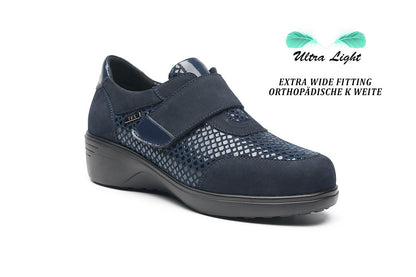 G Comfort S-5254 LN Navy Fantasy Extra Wide K Ultra Light Velcro Shoes