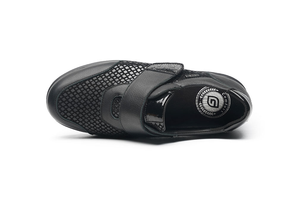 G Comfort S-5254 S Black Fantasy Extra Wide K Ultra Light Velcro Shoes