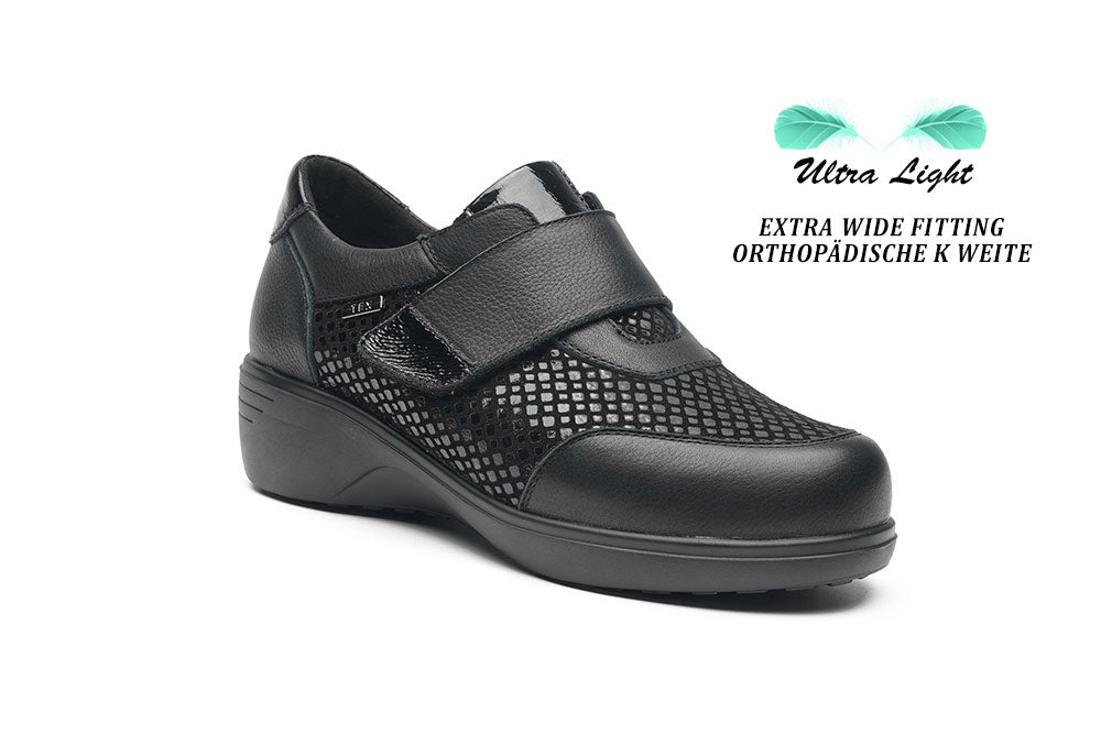 G Comfort S-5254 S Black Fantasy Extra Wide K Ultra Light Velcro Shoes