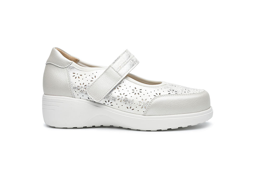 G Comfort S-5255 SC Grey Silver Combi Ultra Light Extra Wide Mary Janes