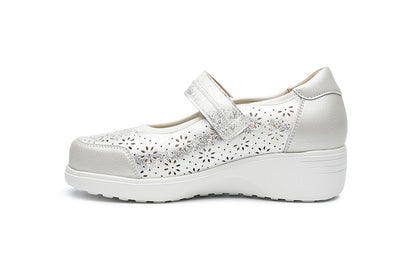 G Comfort S-5255 SC Grey Silver Combi Ultra Light Extra Wide Mary Janes