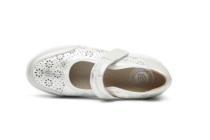 G Comfort S-5255 SC Grey Silver Combi Ultra Light Extra Wide Mary Janes