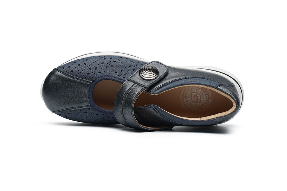 G Comfort S-823 L Navy Metallic Ultra Light Velcro Shoes