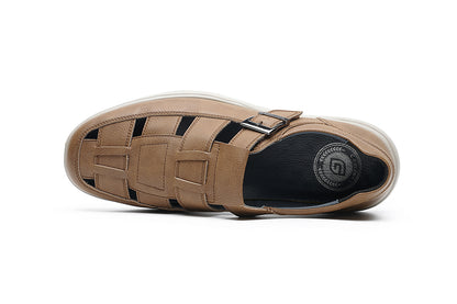 G Comfort S-8953 C Cognac Tan Milled Nubuck Ultra Light Closed Toe Sandals