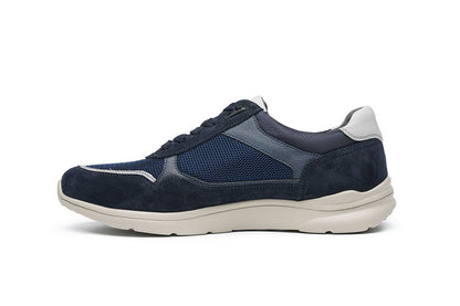 G Comfort S-966 L Navy Suede & Mesh Ultra Light Sneakers with Zip