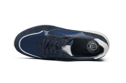 G Comfort S-966 L Navy Suede & Mesh Ultra Light Sneakers with Zip