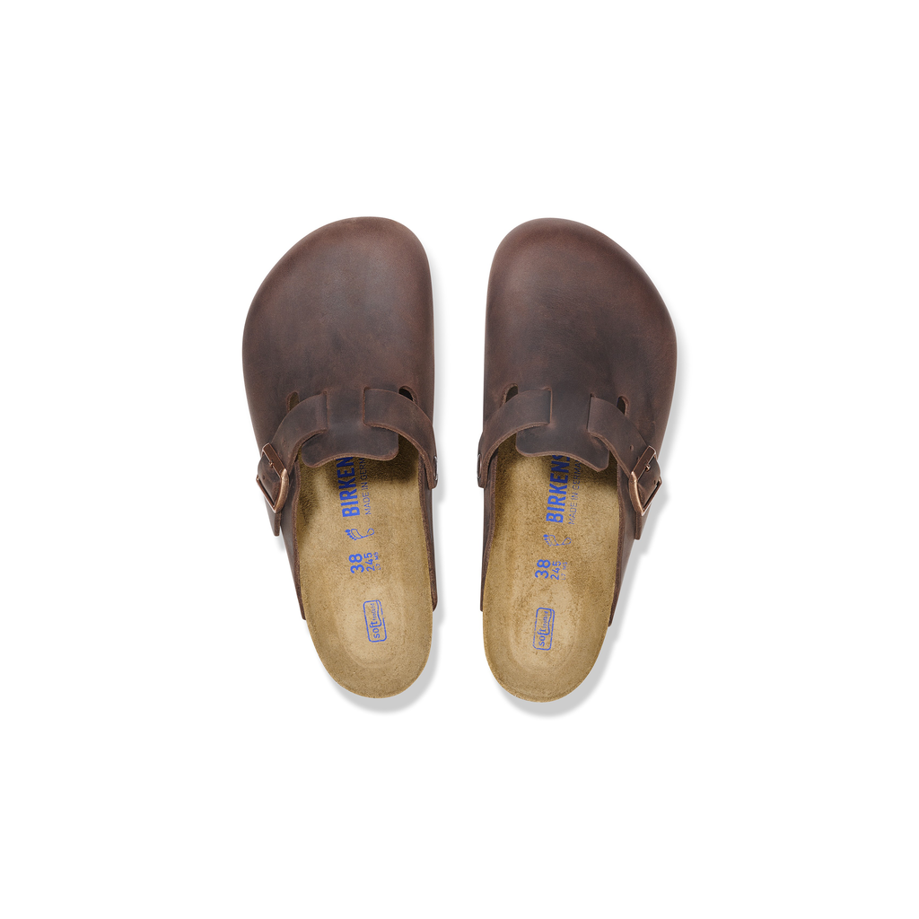 Birkenstock 0159711 Boston Habana Soft Footbed Natural Leather Oiled Clogs