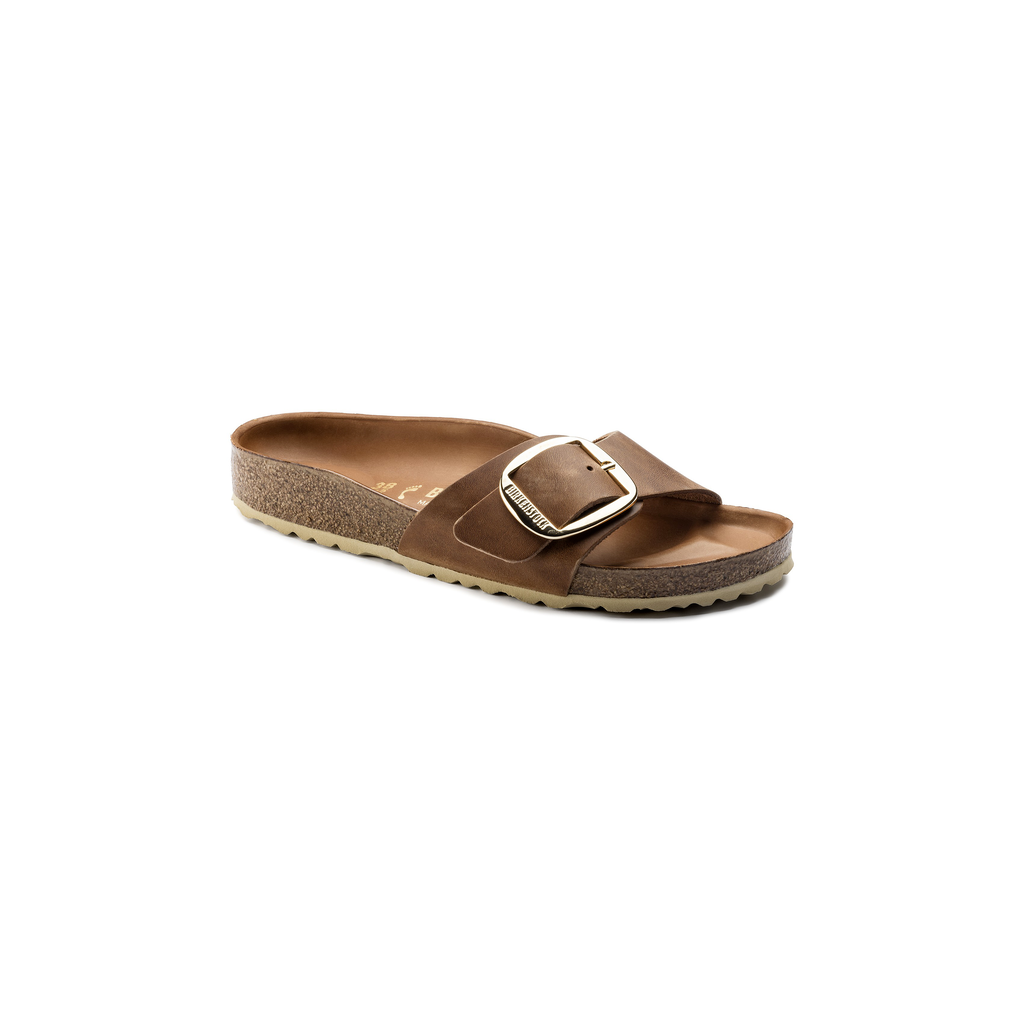 Birkenstock 1006525 Madrid Big Buckle Natural Leather Oiled Cognac Sandals