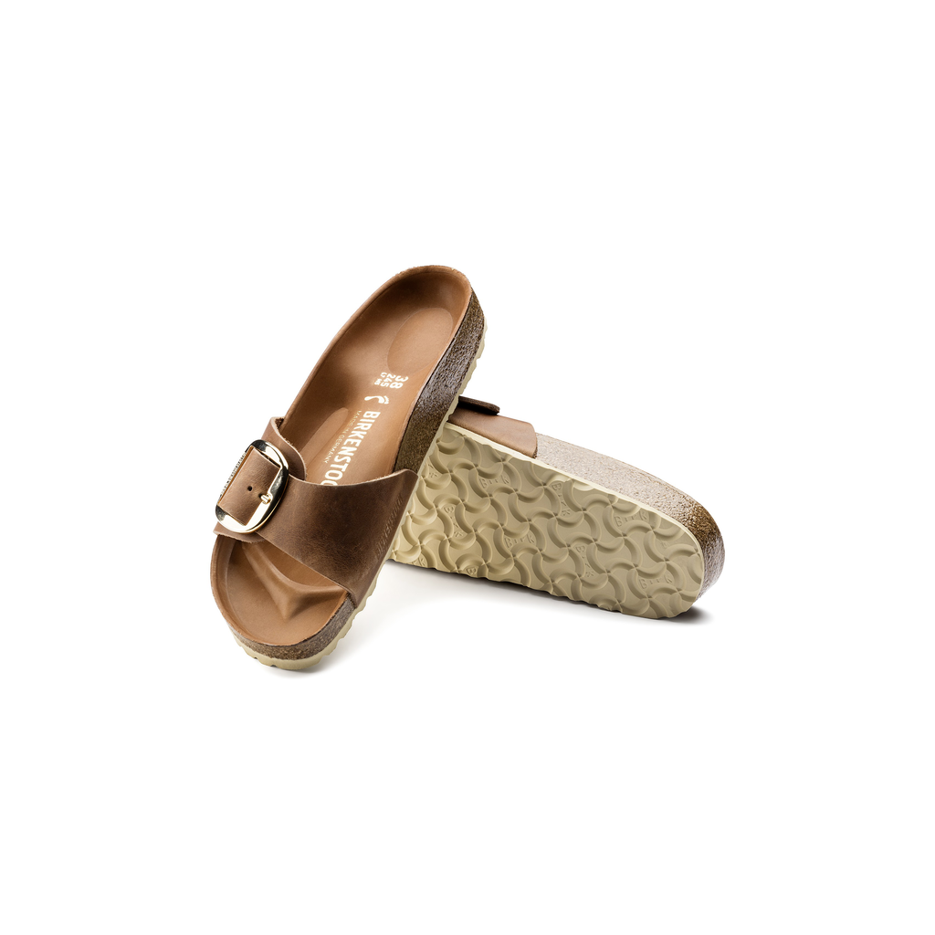 Birkenstock 1006525 Madrid Big Buckle Natural Leather Oiled Cognac Sandals