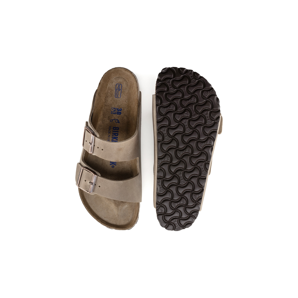 Birkenstock 552811 Arizona Tabacco Brown Soft Footbed Natural Leather Oiled Sandals - Mens Regular Fit