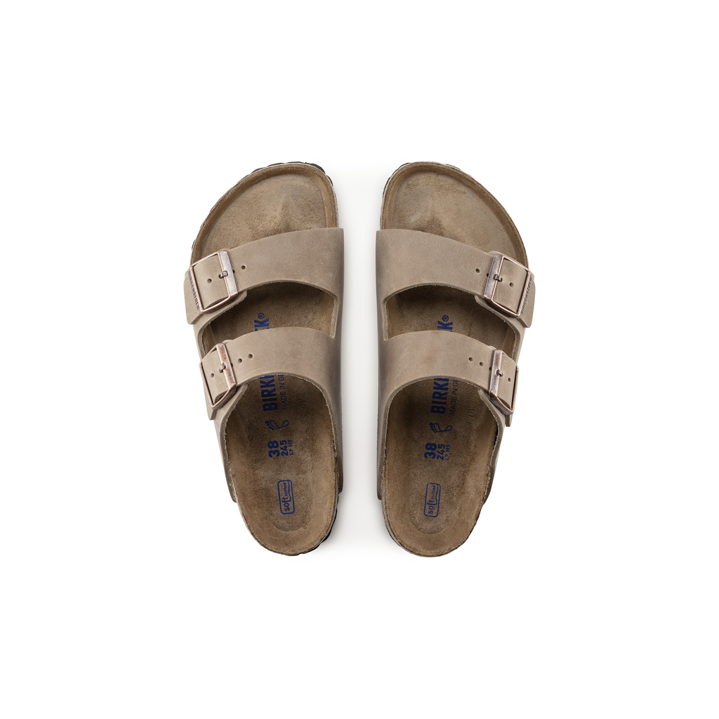 Birkenstock 552811 Arizona Tabacco Brown Soft Footbed Natural Leather Oiled Sandals - Mens Regular Fit