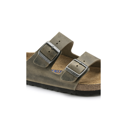 Birkenstock 1019313 Arizona Soft Footbed Natural Leather Oiled Faded Khaki Sandals