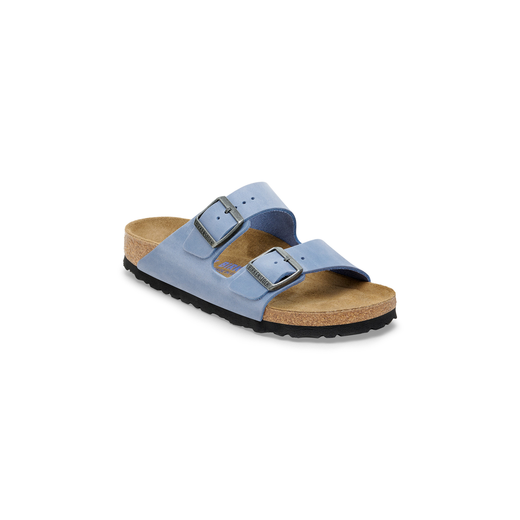 Birkenstock 1030864 Arizona Elemental Blue Soft Footbed Natural Leather Oiled Sandals