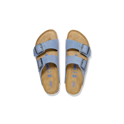Birkenstock 1030864 Arizona Elemental Blue Soft Footbed Natural Leather Oiled Sandals