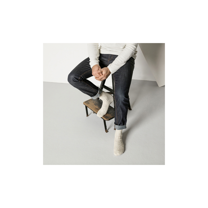 Birkenstock 1008061 Cotton Slub Men Cotton/Polyamid/Elastane Beige/White Socks