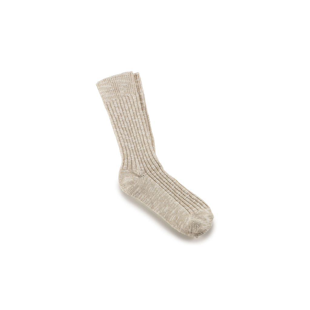 Birkenstock 1008061 Cotton Slub Men Cotton/Polyamid/Elastane Beige/White Socks