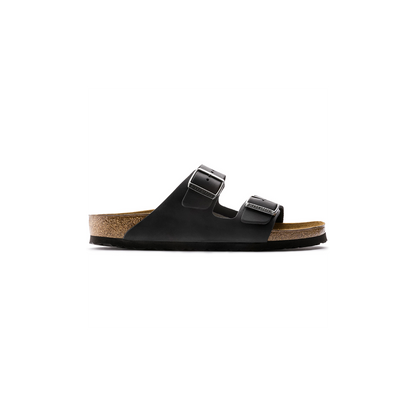 Birkenstock 552111 Arizona Black Natural Leather Oiled Sandals - Regular Ladies