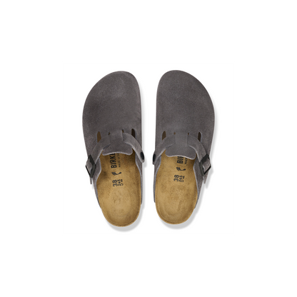 Birkenstock 1028602 Boston Velvet Grey Suede Clogs