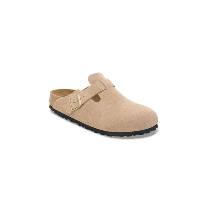 Birkenstock 1030883 Boston BS Suede Leather Sandcastle Clogs