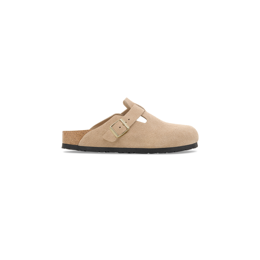 Birkenstock 1030883 Boston BS Suede Leather Sandcastle Clogs