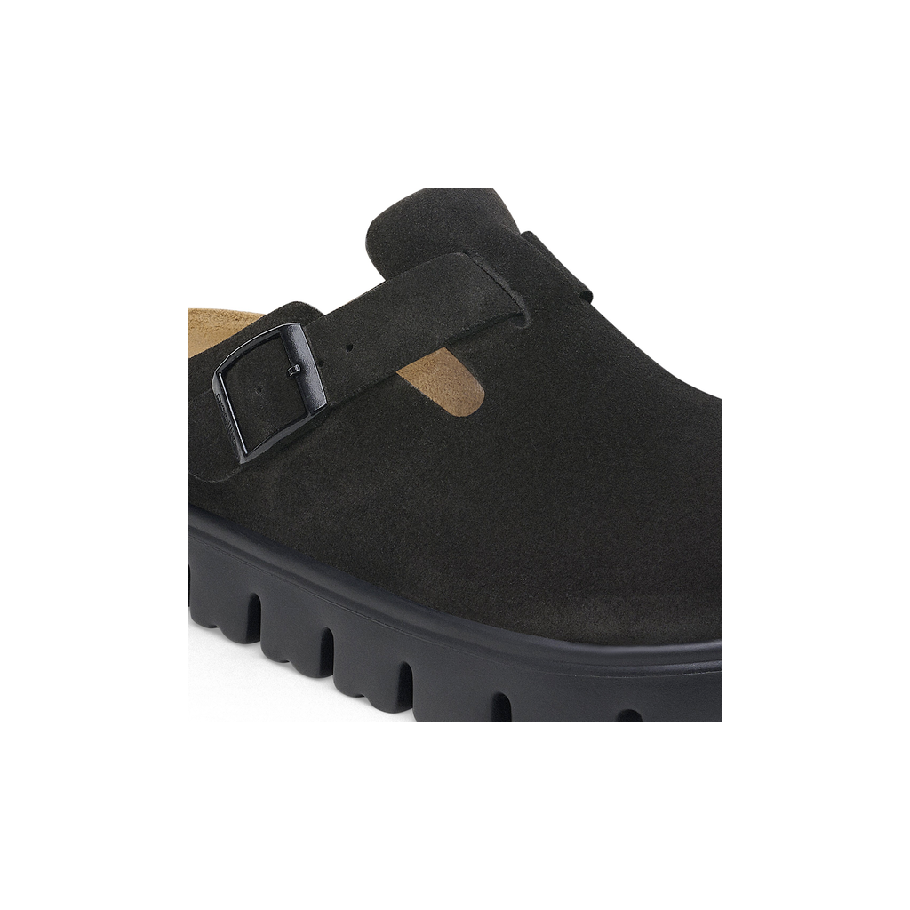 Birkenstock 1028317 Boston Chunky Papillio Suede Leather Black Clogs