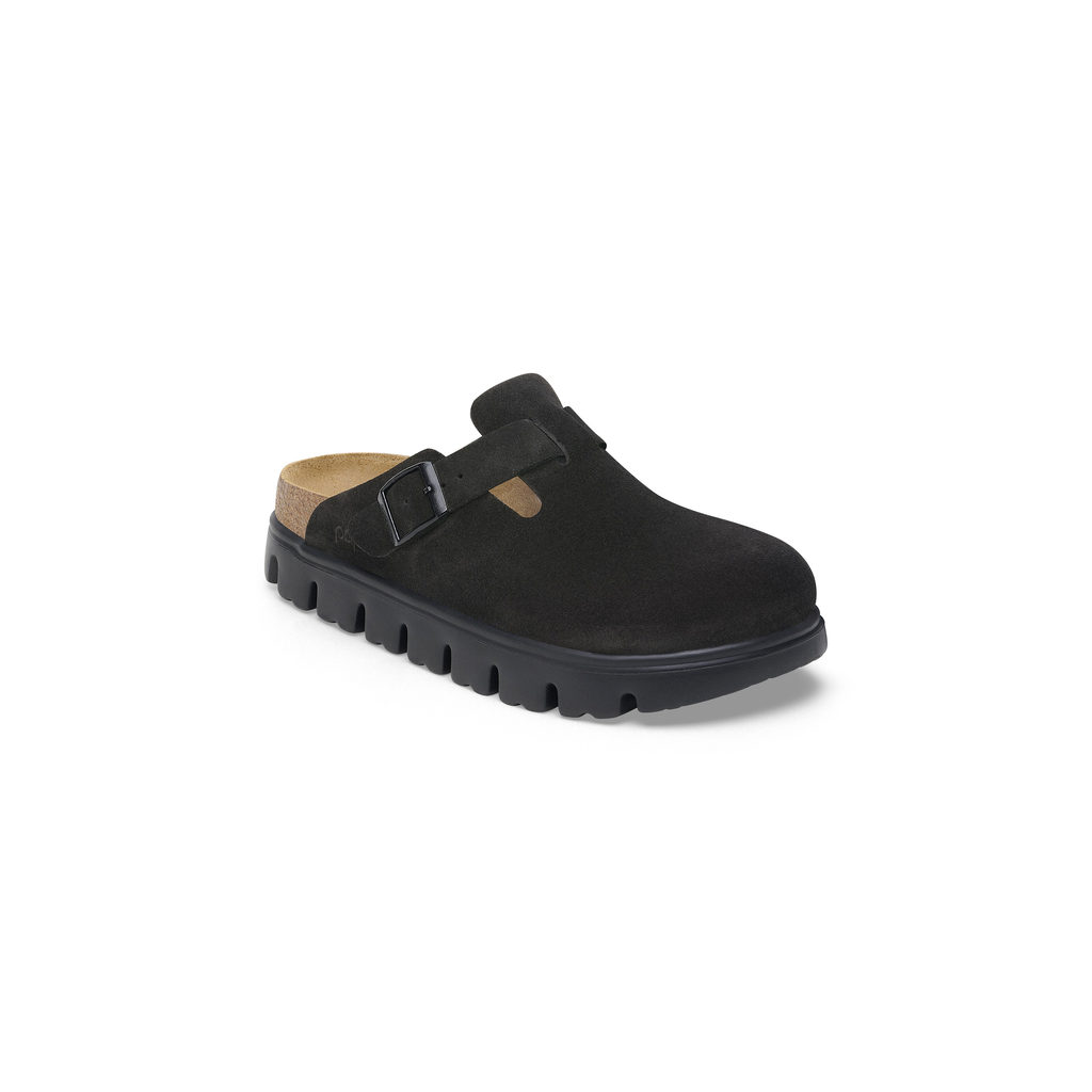 Birkenstock 1028317 Boston Chunky Papillio Suede Leather Black Clogs