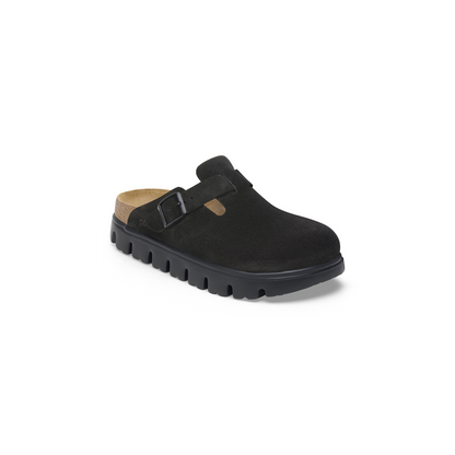 Birkenstock 1028317 Boston Chunky Papillio Suede Leather Black Clogs