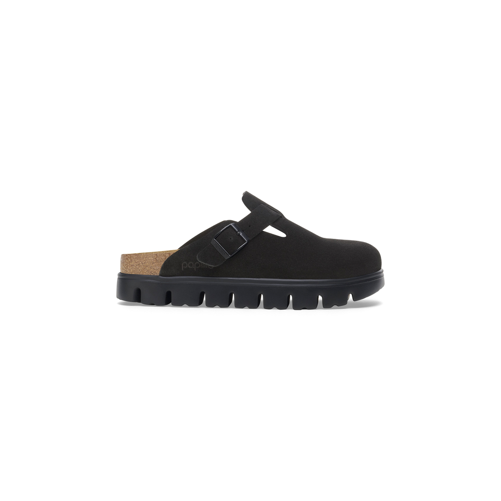 Birkenstock 1028317 Boston Chunky Papillio Suede Leather Black Clogs