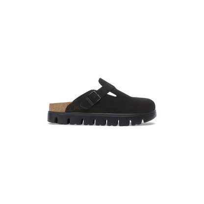 Birkenstock 1028317 Boston Chunky Papillio Suede Leather Black Clogs