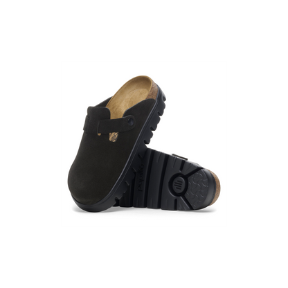 Birkenstock 1028317 Boston Chunky Papillio Suede Leather Black Clogs