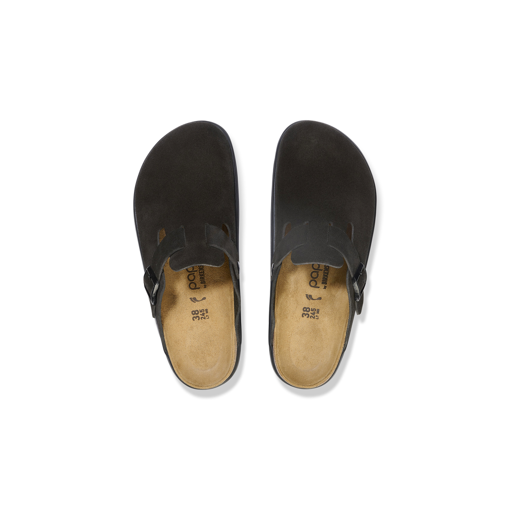 Birkenstock 1028317 Boston Chunky Papillio Suede Leather Black Clogs