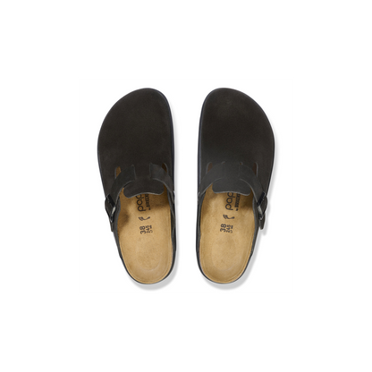 Birkenstock 1028317 Boston Chunky Papillio Suede Leather Black Clogs