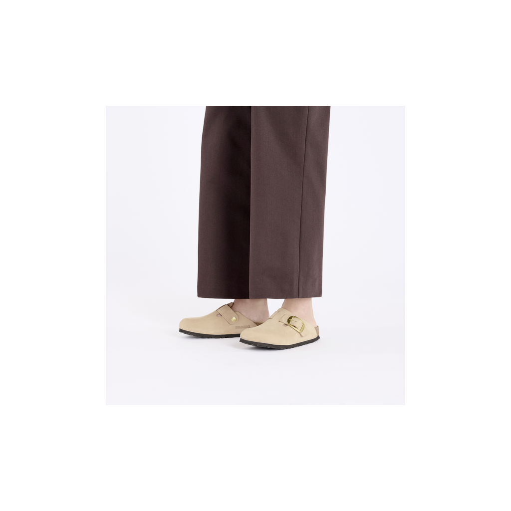 Birkenstock 1028052 Boston Big Buckle Nubuk Leather Sandcastle Clogs