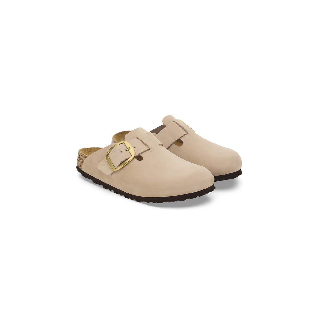Birkenstock 1028052 Boston Big Buckle Nubuk Leather Sandcastle Clogs