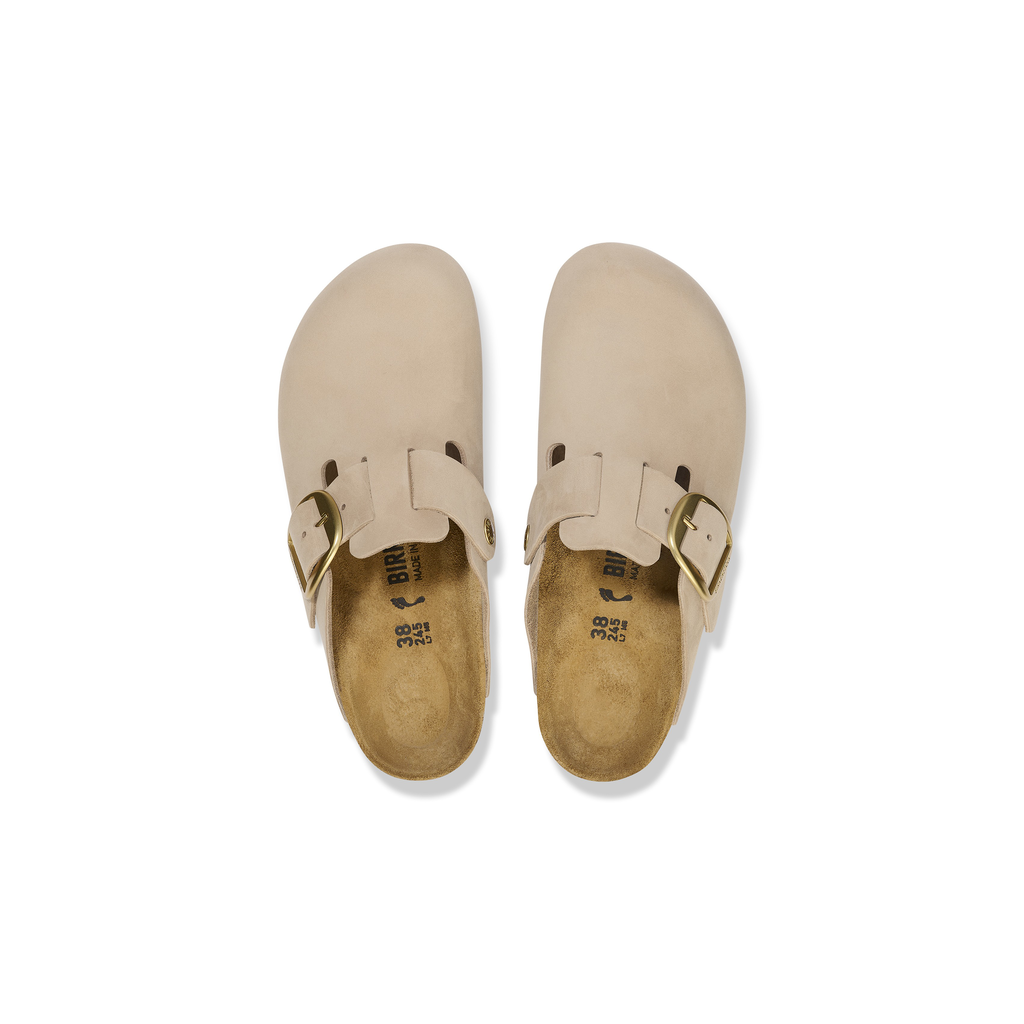 Birkenstock 1028052 Boston Big Buckle Nubuk Leather Sandcastle Clogs