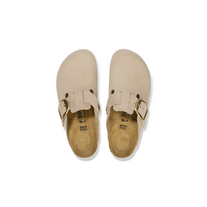 Birkenstock 1028052 Boston Big Buckle Nubuk Leather Sandcastle Clogs