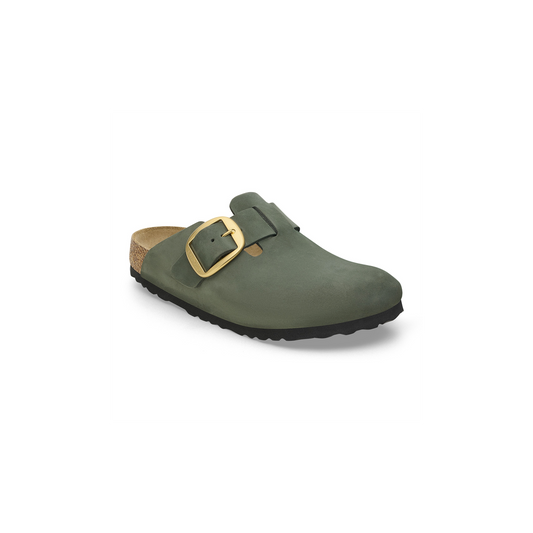 Birkenstock 1028033 Boston Big Buckle Nubuk Leather Thyme Clogs