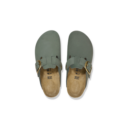 Birkenstock 1028033 Boston Big Buckle Nubuk Leather Thyme Clogs