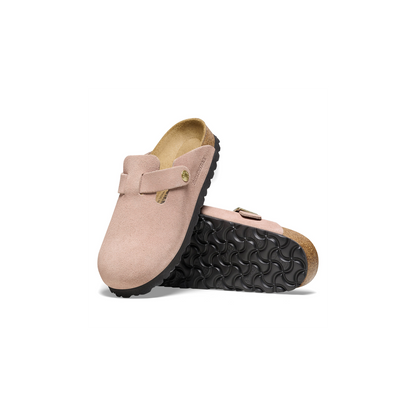 Birkenstock 1026171 Boston Suede Leather Light Rose Clogs