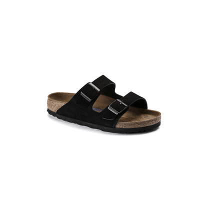 Birkenstock 951323 Arizona Black Soft Footbed Suede Leather Sandals