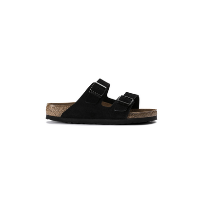 Birkenstock 951323 Arizona Black Soft Footbed Suede Leather Sandals