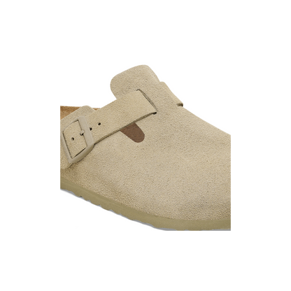 Birkenstock 1025844 Boston Suede Leather Faded Khaki Clogs