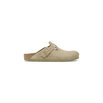 Birkenstock 1025844 Boston Suede Leather Faded Khaki Clogs