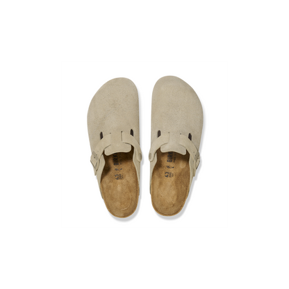 Birkenstock 1025844 Boston Suede Leather Faded Khaki Clogs
