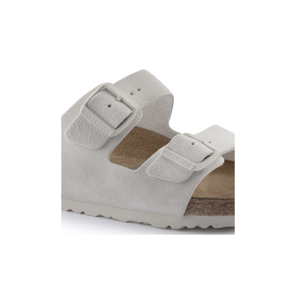 Birkenstock 1024516 Arizona Soft Footbed Suede Leather Antique White Sandals