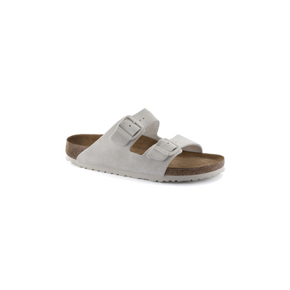 Birkenstock 1024516 Arizona Soft Footbed Suede Leather Antique White Sandals