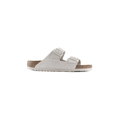 Birkenstock 1024516 Arizona Soft Footbed Suede Leather Antique White Sandals