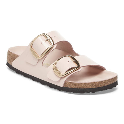 Birkenstock 1029392 Arizona Light Rose Big Buckle Natural Leather Patent High Shine Sandals