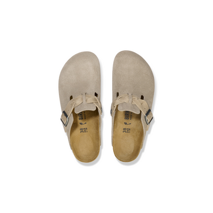 Birkenstock 1026694 Boston Braided Suede Leather Taupe Clogs